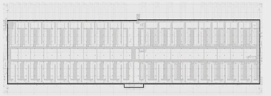 Illustration of a sensor grid designed into a large data centre roof plan